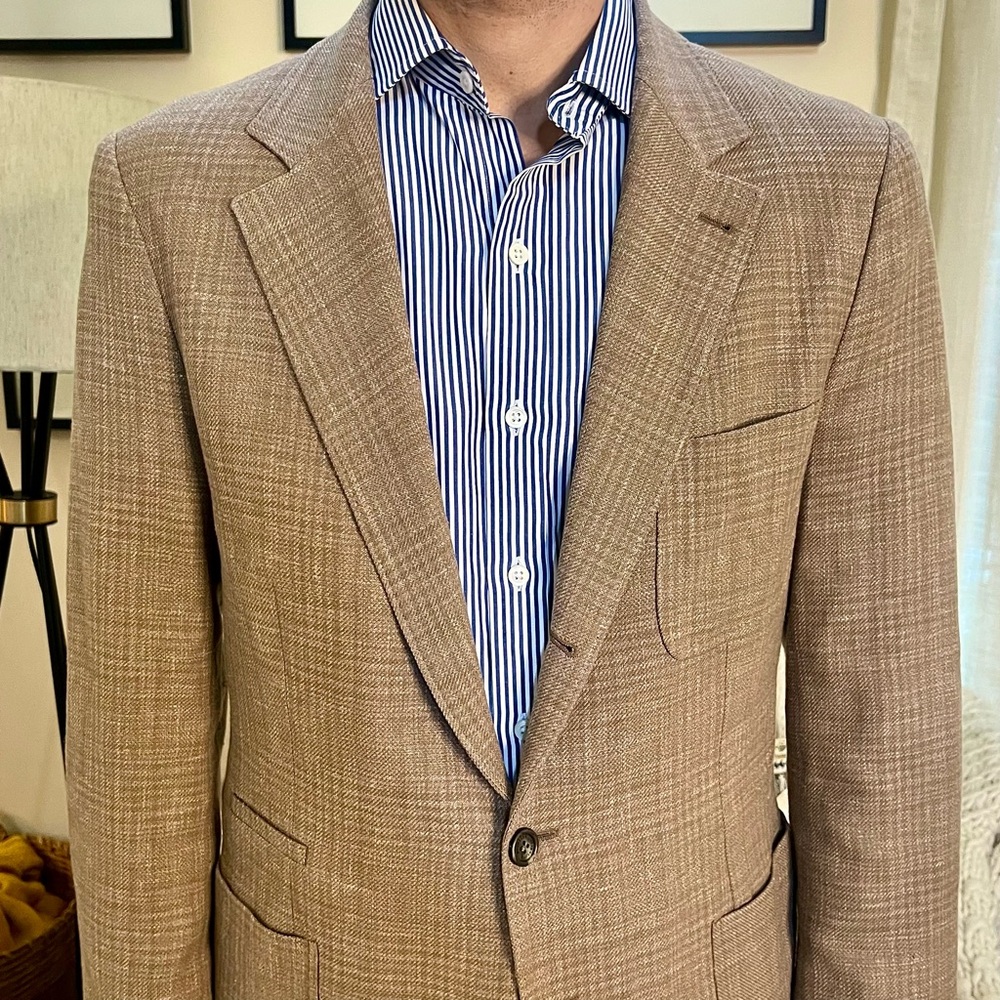Brunello Cucinelli Silk & Linen Plaid Blazer | 44 - Picture 5 of 15